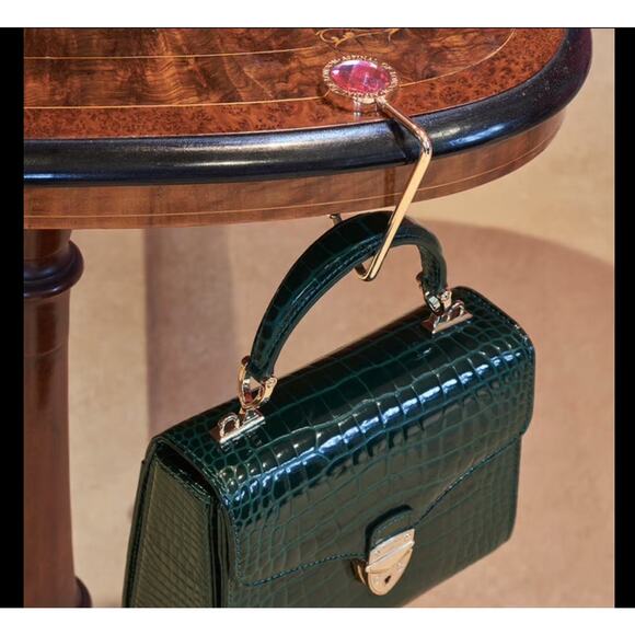 SPRING STREET SET OF 2 MAGNETIC FRAME PURSE HOOKS HANDBAG HOLDERS FOLDING - Picture 4 of 4